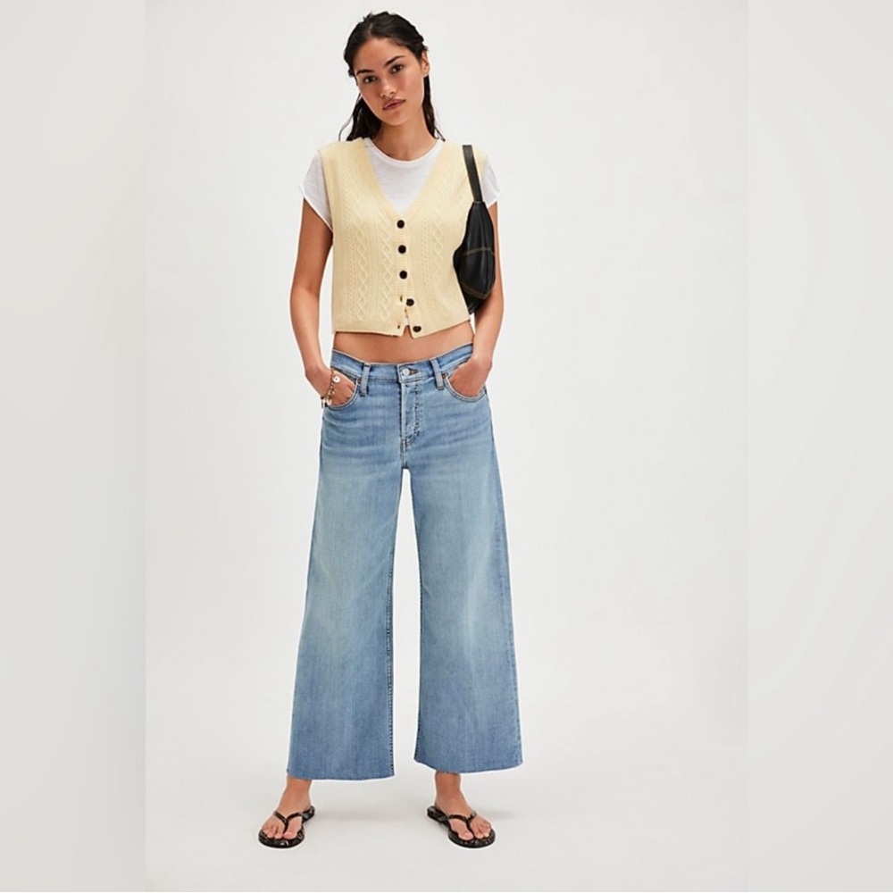 Re/Done Mid Rise Wide Leg size 30